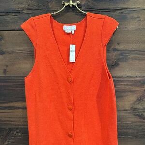 Anthropologie oversized Red sweater Vest NWT